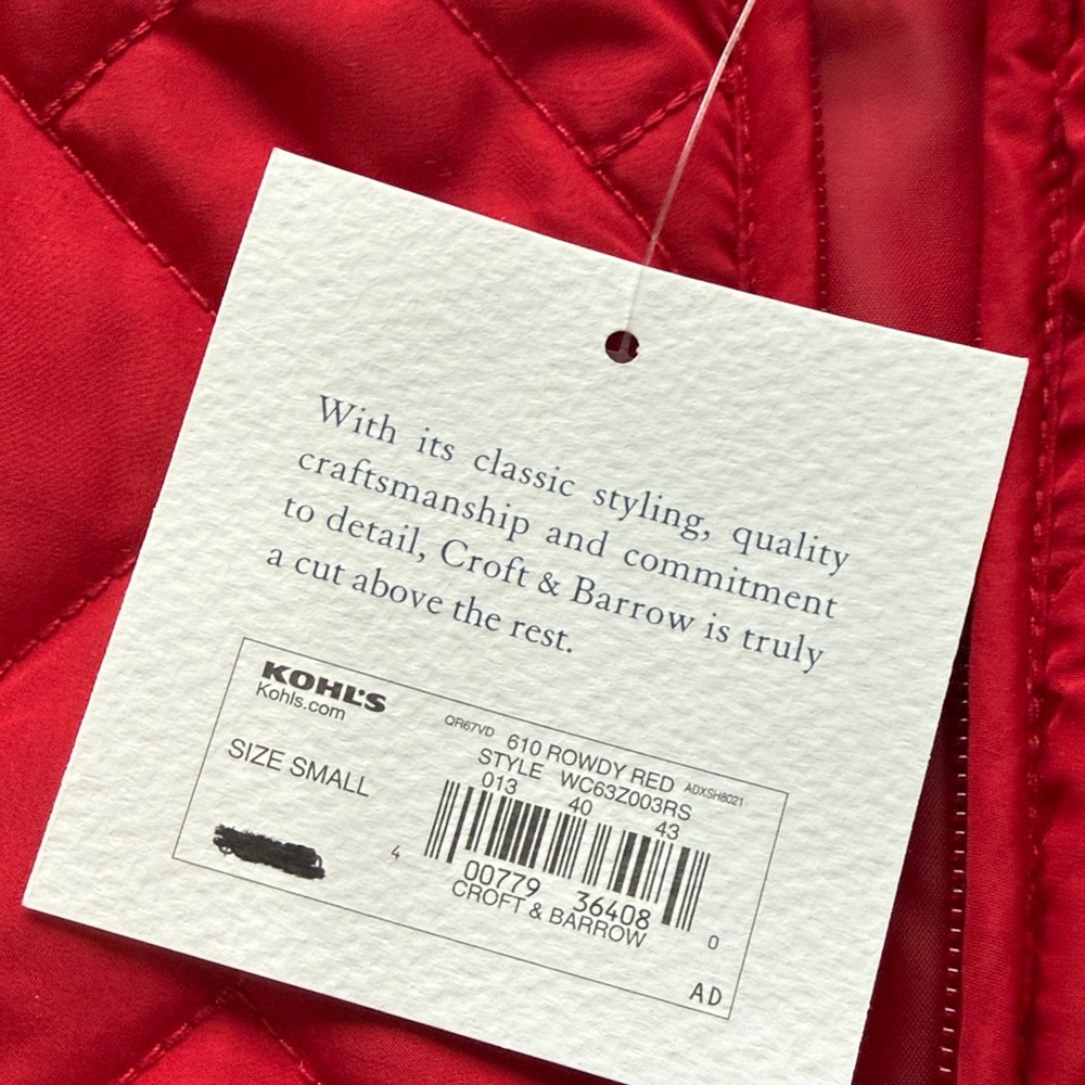 Croft&barrow Quilted Raspberry Red Vest - Picture 4 of 7